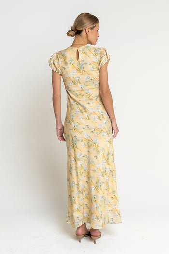 Ellianna Floral Maxi Dress in Butter Yellow