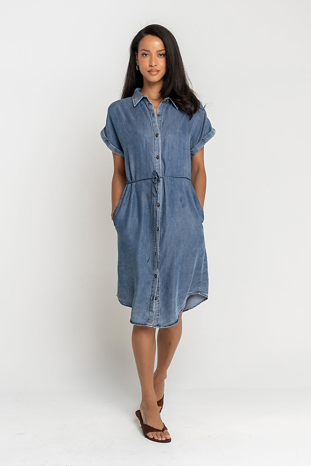 denim midi dress women Button Down Denim Shirt Dresses Short Sleeve Lapel Womens Midi Jean Shirtdresses Loose Summer T-Shirt Dresses for Women Plus Size Black Denim Tunic Midi Dress with Pockets S at Amazon Women's Clothing