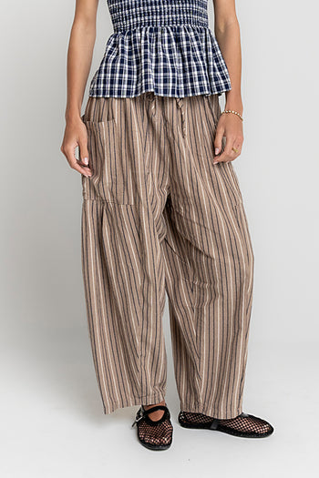 Colleen Striped Baggy Pants in Khaki