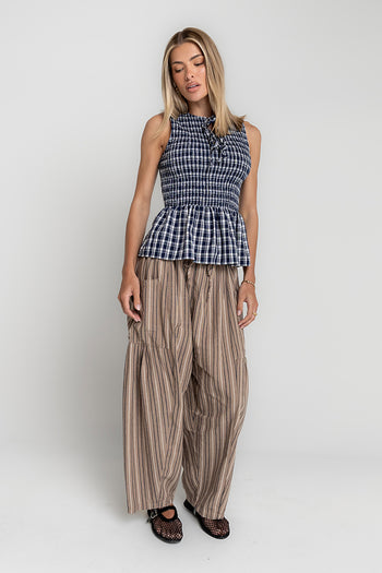 Colleen Striped Baggy Pants in Khaki