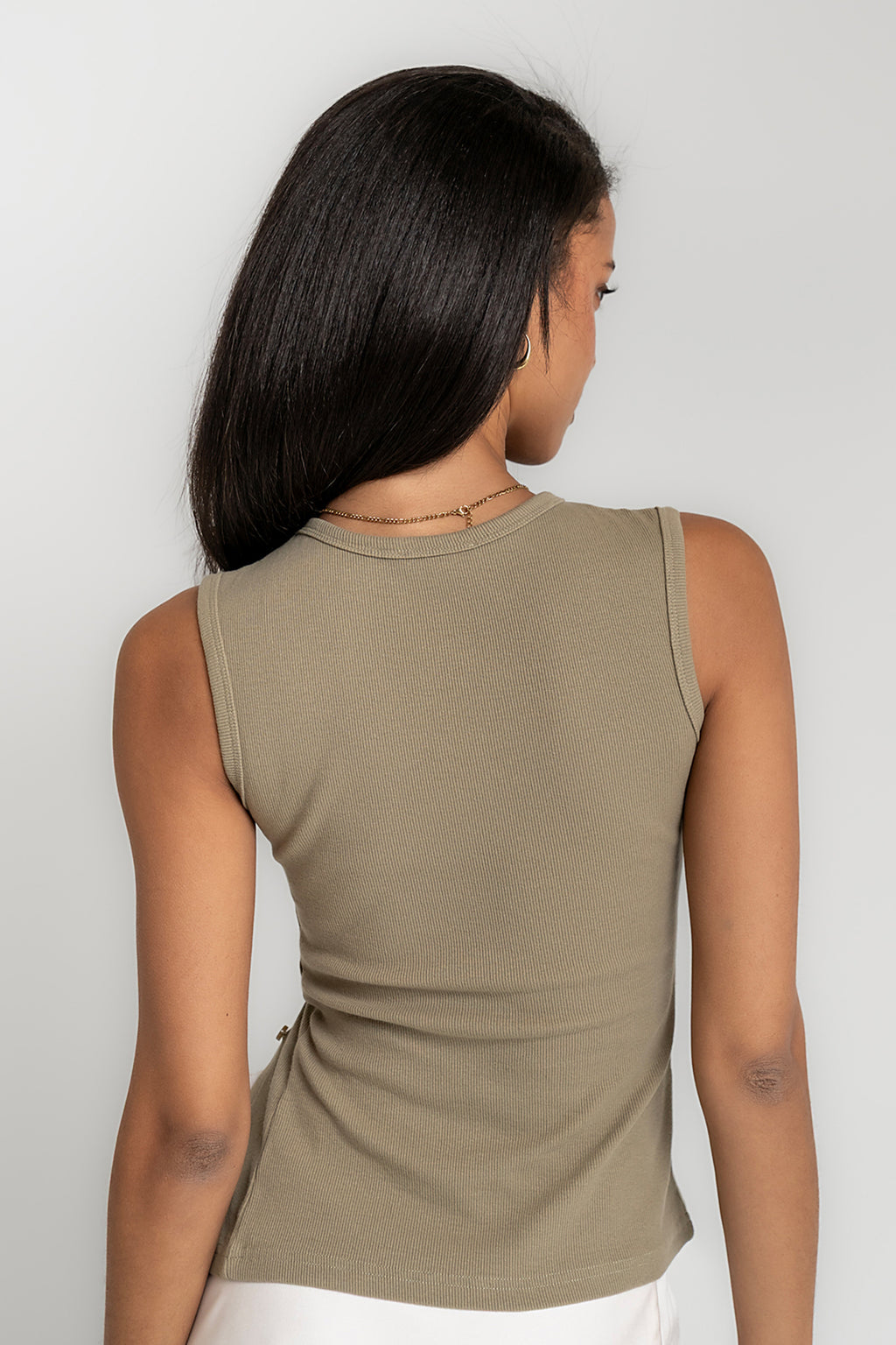 Nina Asymmetrical Tank in Olive