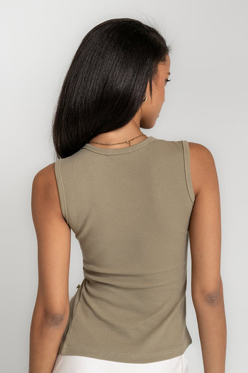 Nina Asymmetrical Tank in Olive