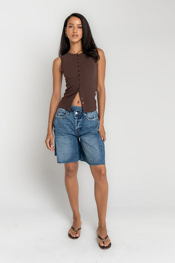 Gabriella Cross Over Denim Shorts