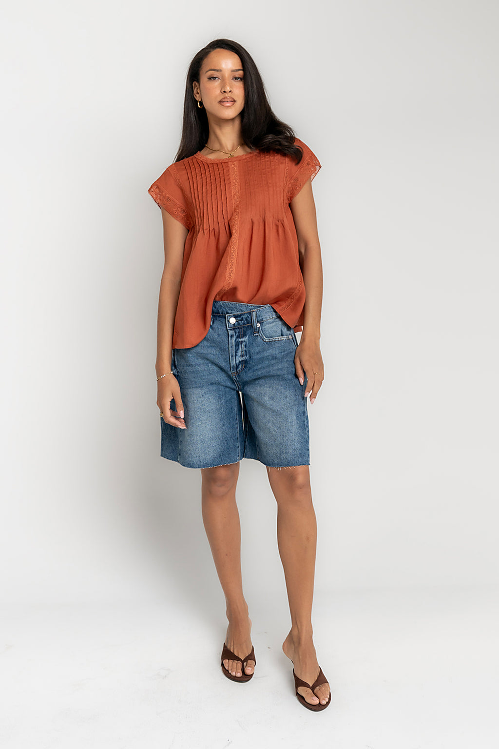 Gabriella Cross Over Denim Shorts