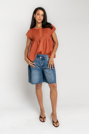 Gabriella Cross Over Denim Shorts