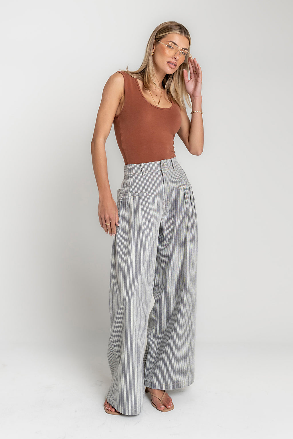 Karol Striped Wide Leg Pants