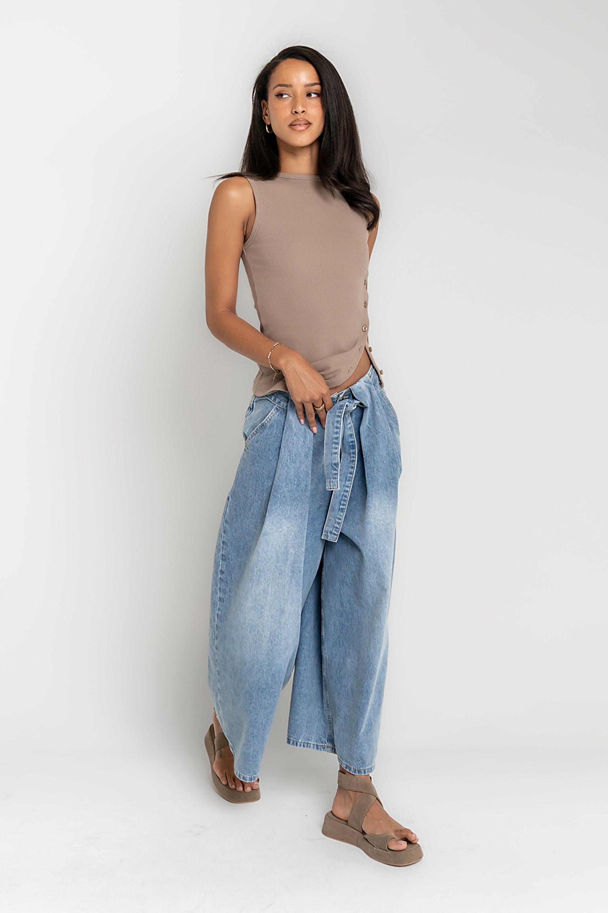 Bentlee Cropped Baggy Jeans - FINAL SALE