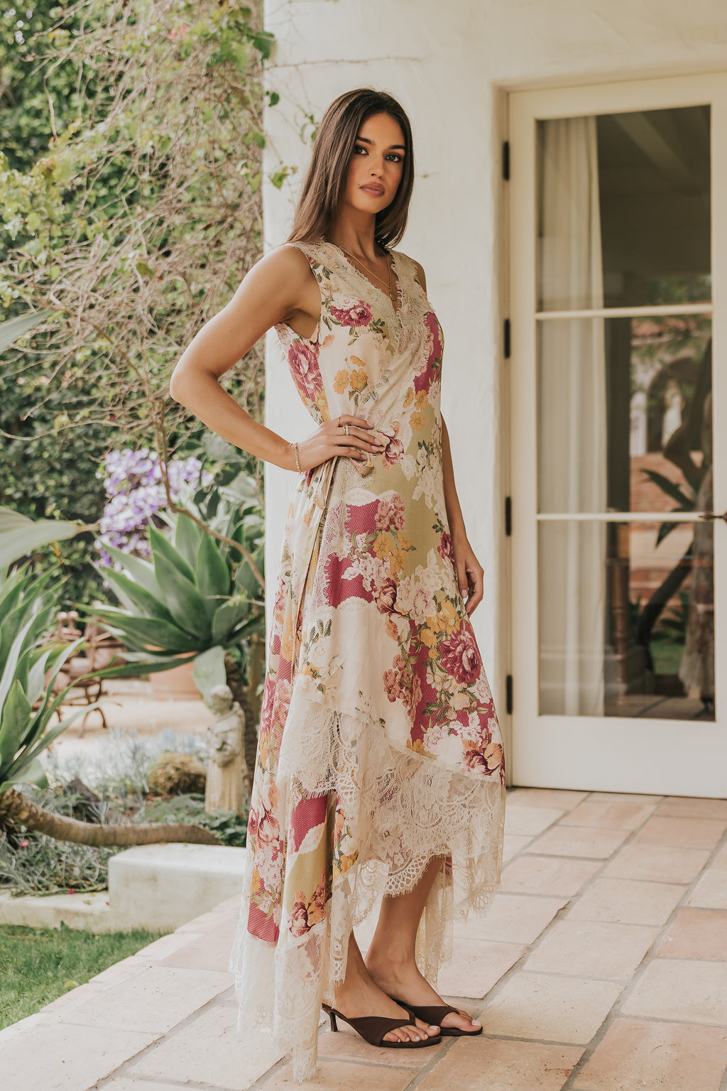 boho wrap dress Around Maxi in Floral Print | Green Maxi Dress | Gray-purple Bohemian Long Kaftan With Bell Sleeves | Deep V Neck Maternity| Rave and delicate flutter sleeves for an effortlessly romantic feel Kimono Wrap Dress with Ruffle