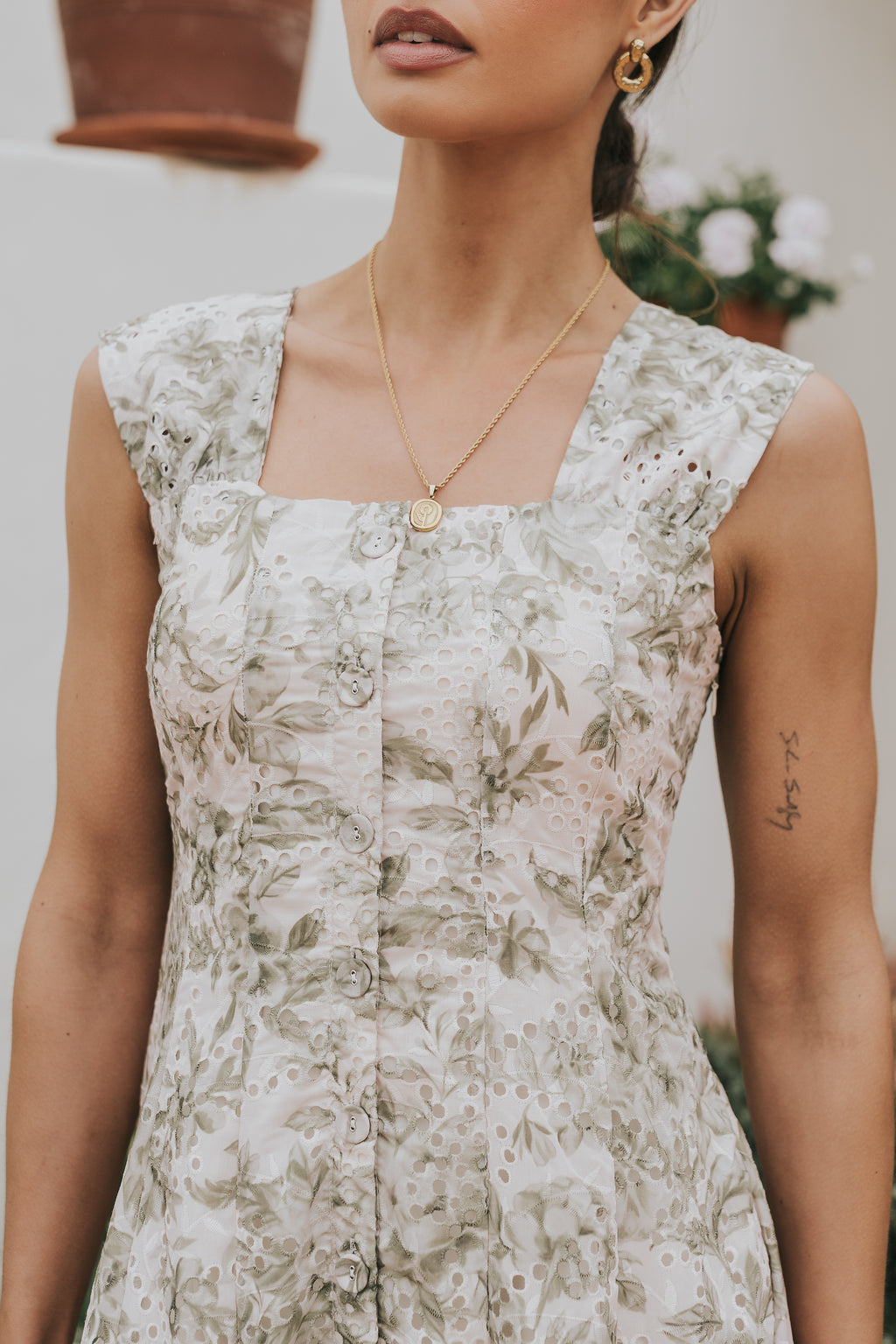 cassie midi dress michael costello Cassie Embroidered Midi Dress