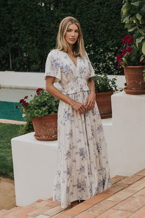 Veronica Floral Maxi Dress M / Blue
