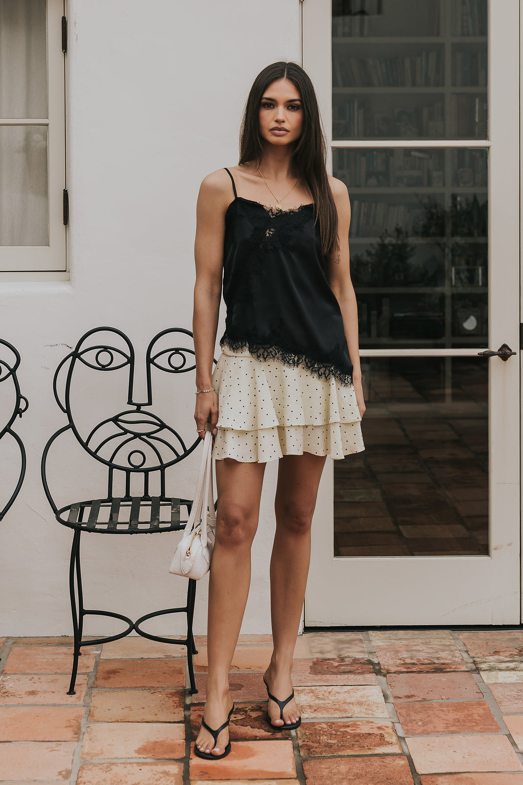 Trina Polka Dot Mini Skirt in Yellow