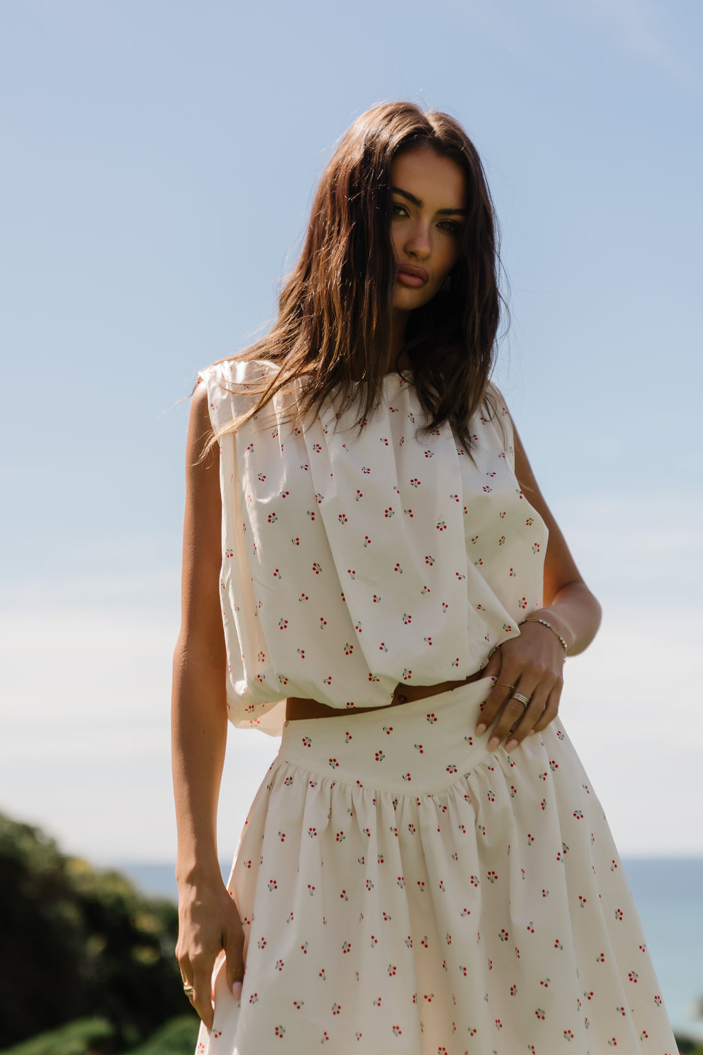 Tyla Cherry Sleeveless Blouse