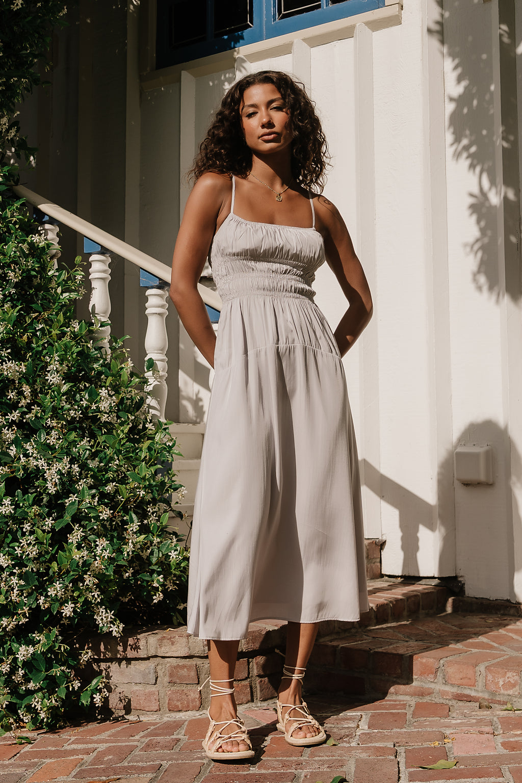 mariella maxi dress Mariella Smocked Maxi Dress S / Blue