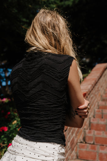Monet Textured Top in Black