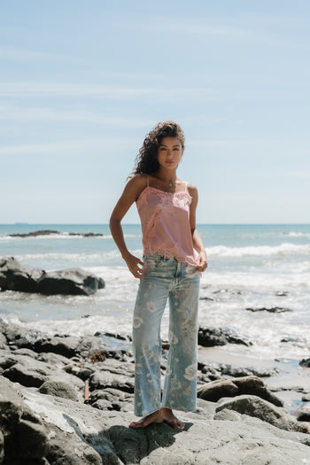Veronica Floral Wide Leg Jeans