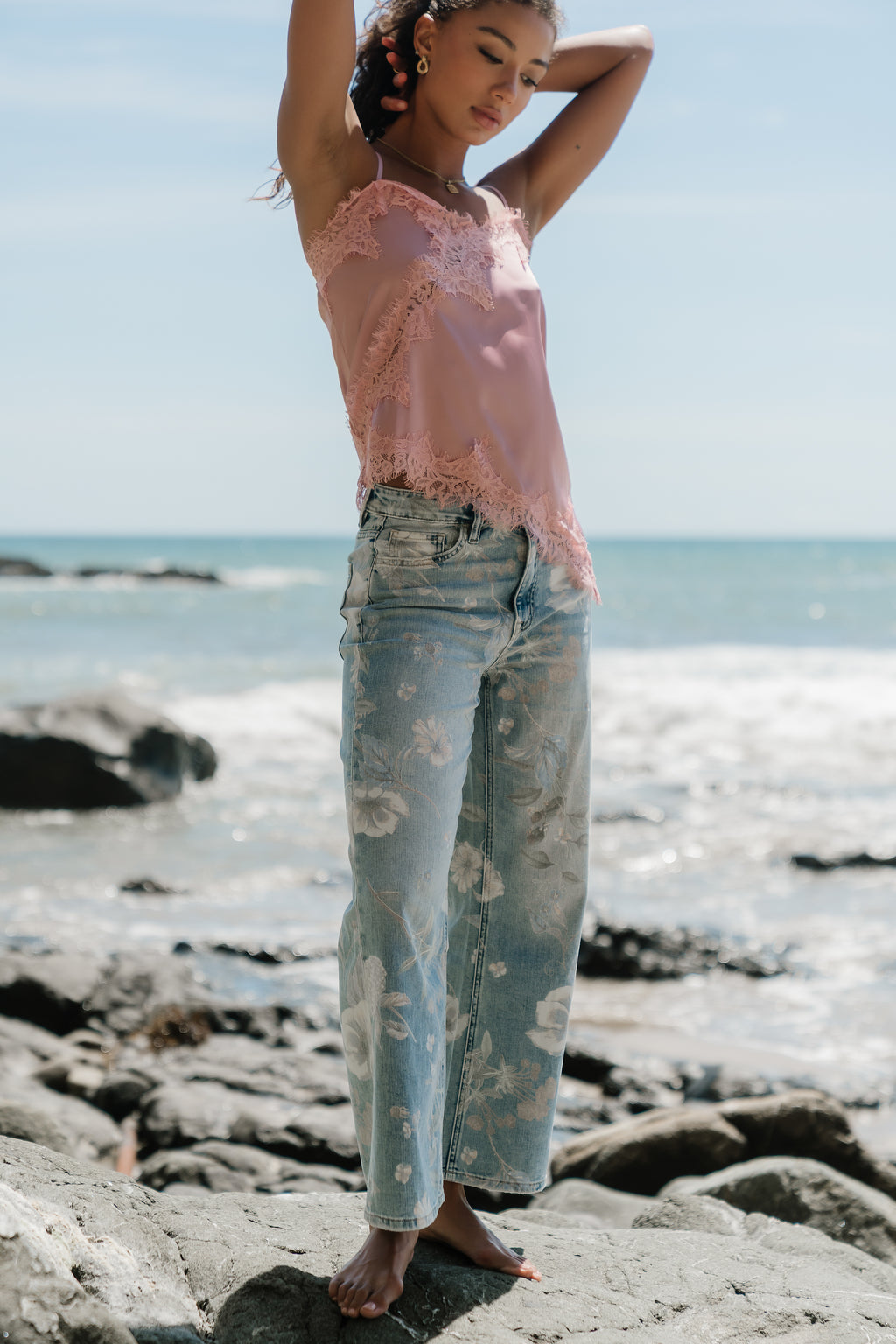 Veronica Floral Wide Leg Jeans
