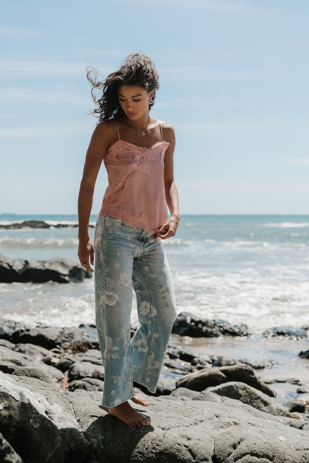 Veronica Floral Wide Leg Jeans