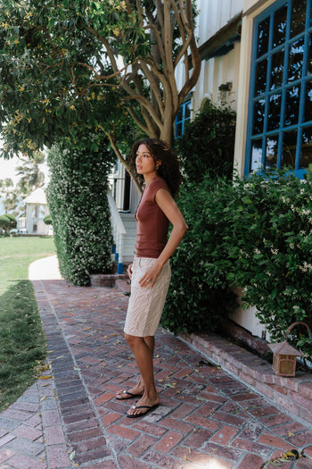 Rustin Sheer Top in Brown
