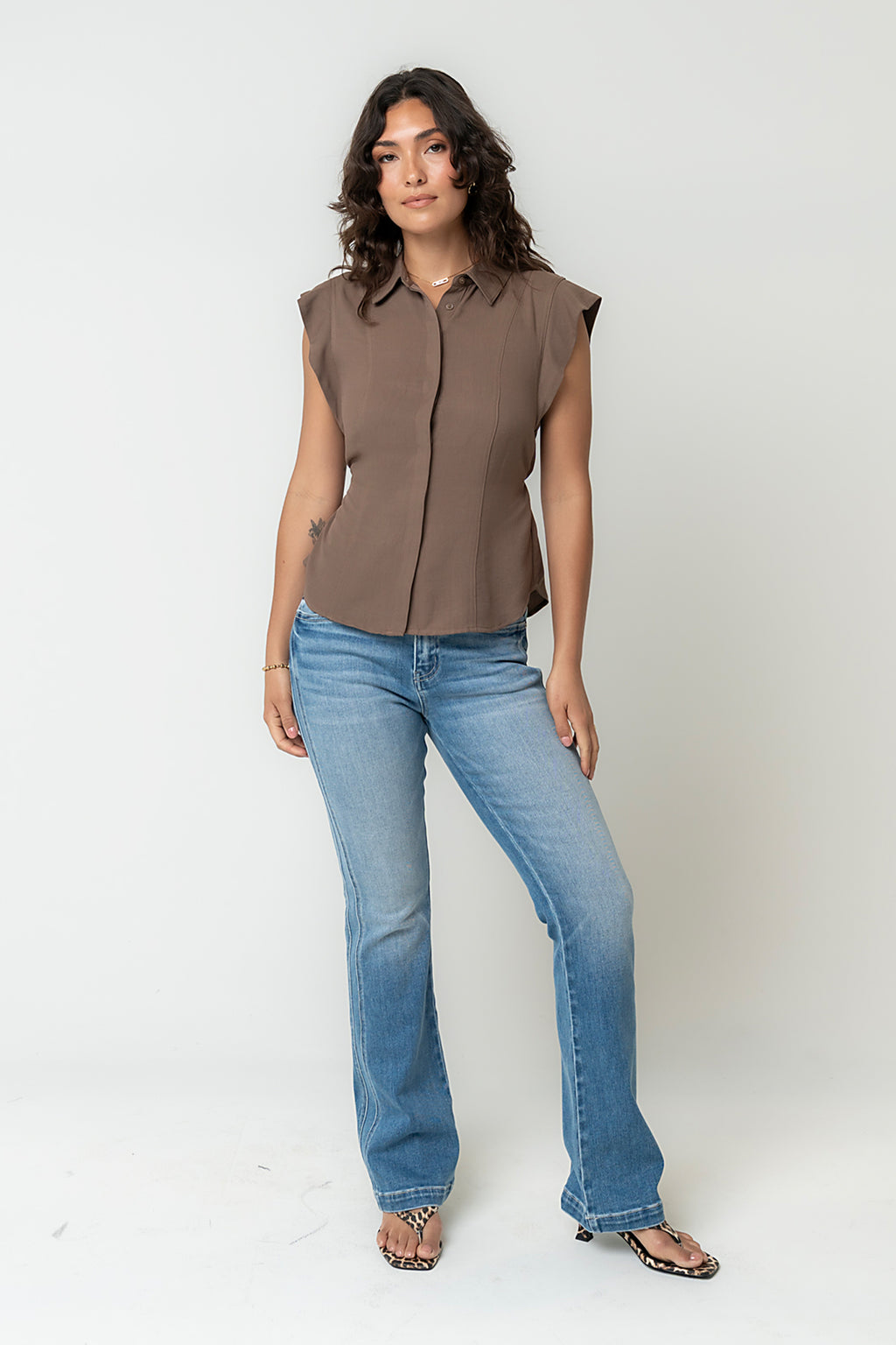 Pablo Button Up in Brown