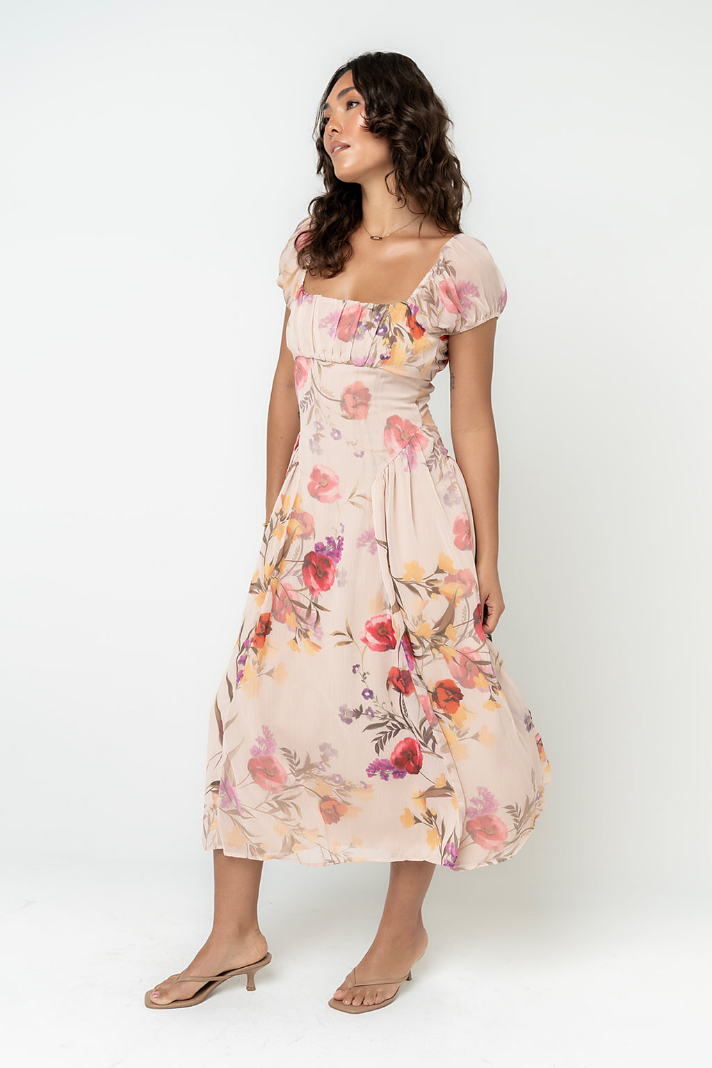 carly floral midi dress böhme Carly Floral Midi Dress in Multi
