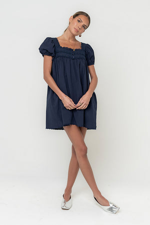 böhme Skyler Babydoll Dress in Midnight