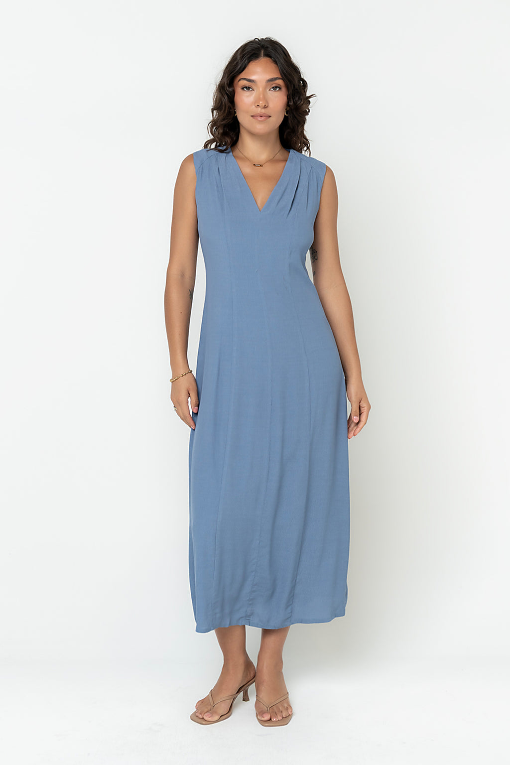 Noah Midi Dress in Blue L / Blue