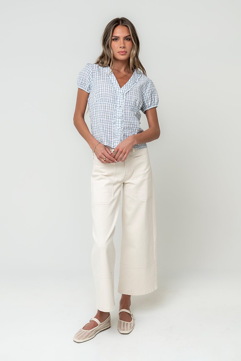 Annabeth Plaid Top