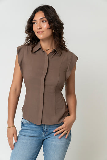 Pablo Button Up in Brown