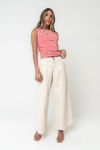 Jannah Wide Leg Pants in Ecru