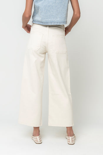 Mylah Wide Leg Jeans in Ivory