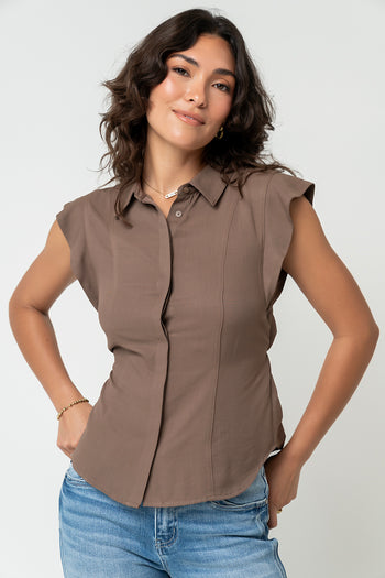 Pablo Button Up in Brown