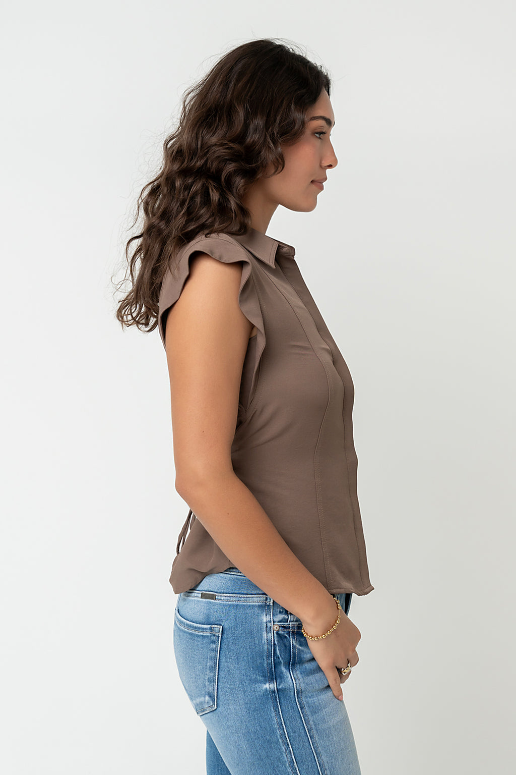 Pablo Button Up in Brown