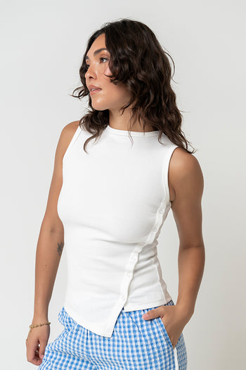 Nina Asymmetrical Tank in Ivory