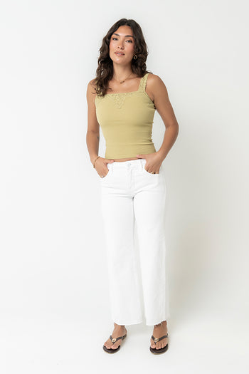 Saylor Ribbed Tank in Green