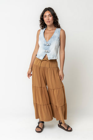 Asha Tiered Pants in Camel