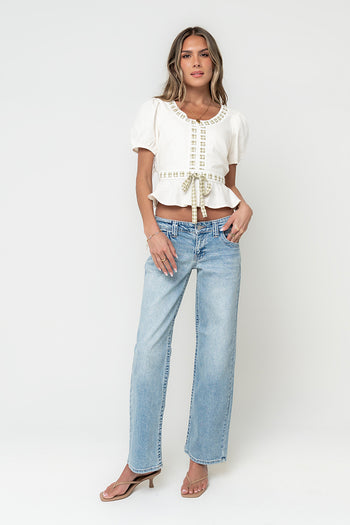 Wesley Baby Doll Top in Ivory