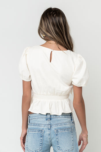 Wesley Baby Doll Top in Ivory