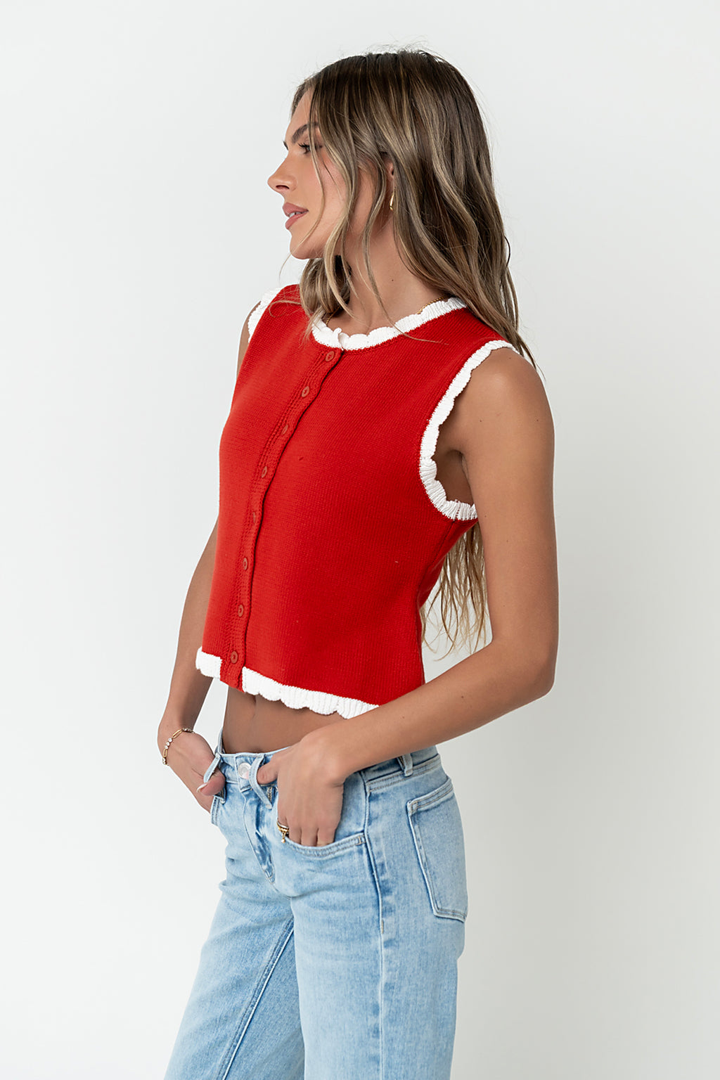 Hollie Scalloped Sweater Tank