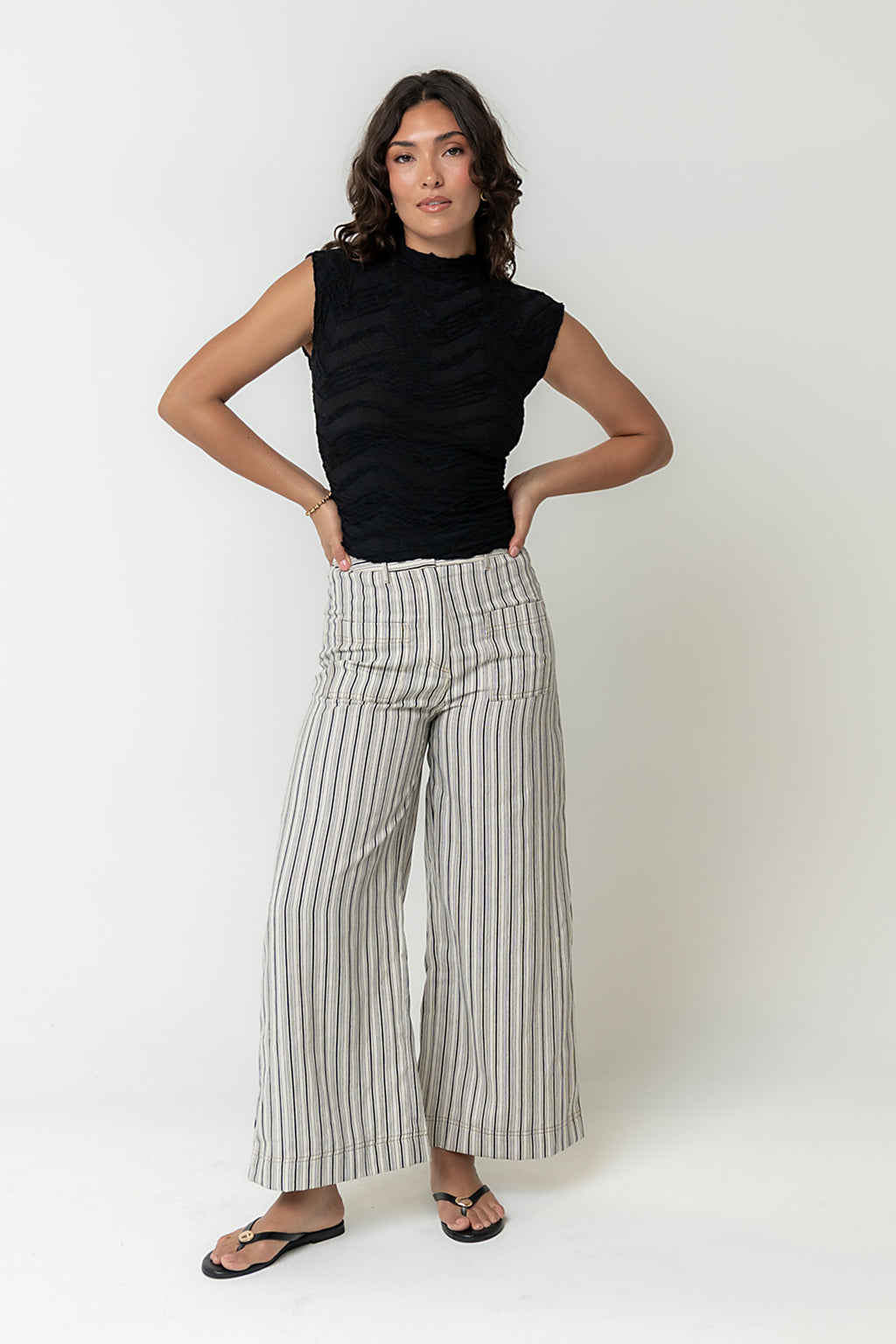 Monet Textured Top in Black