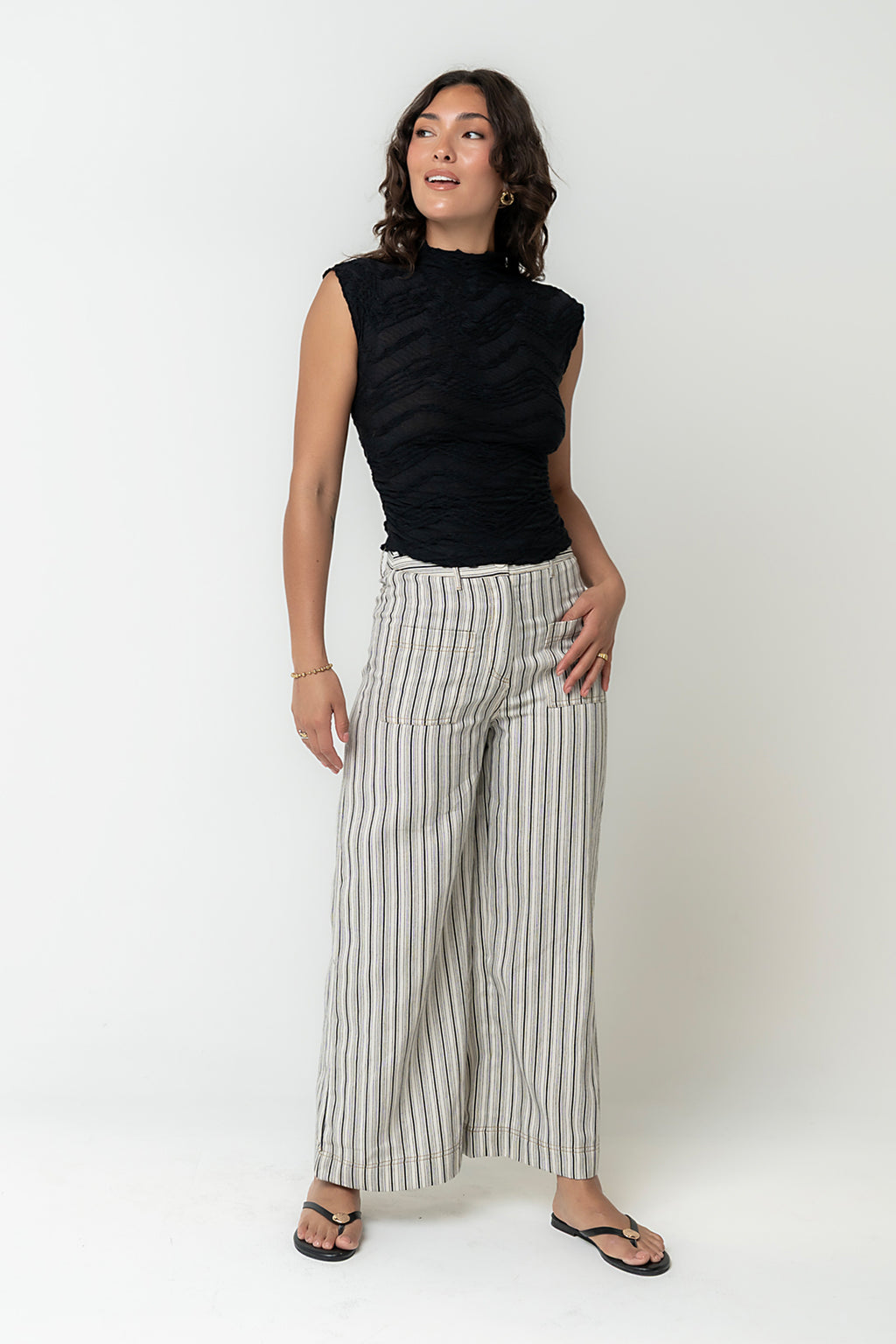 Monet Textured Top in Black