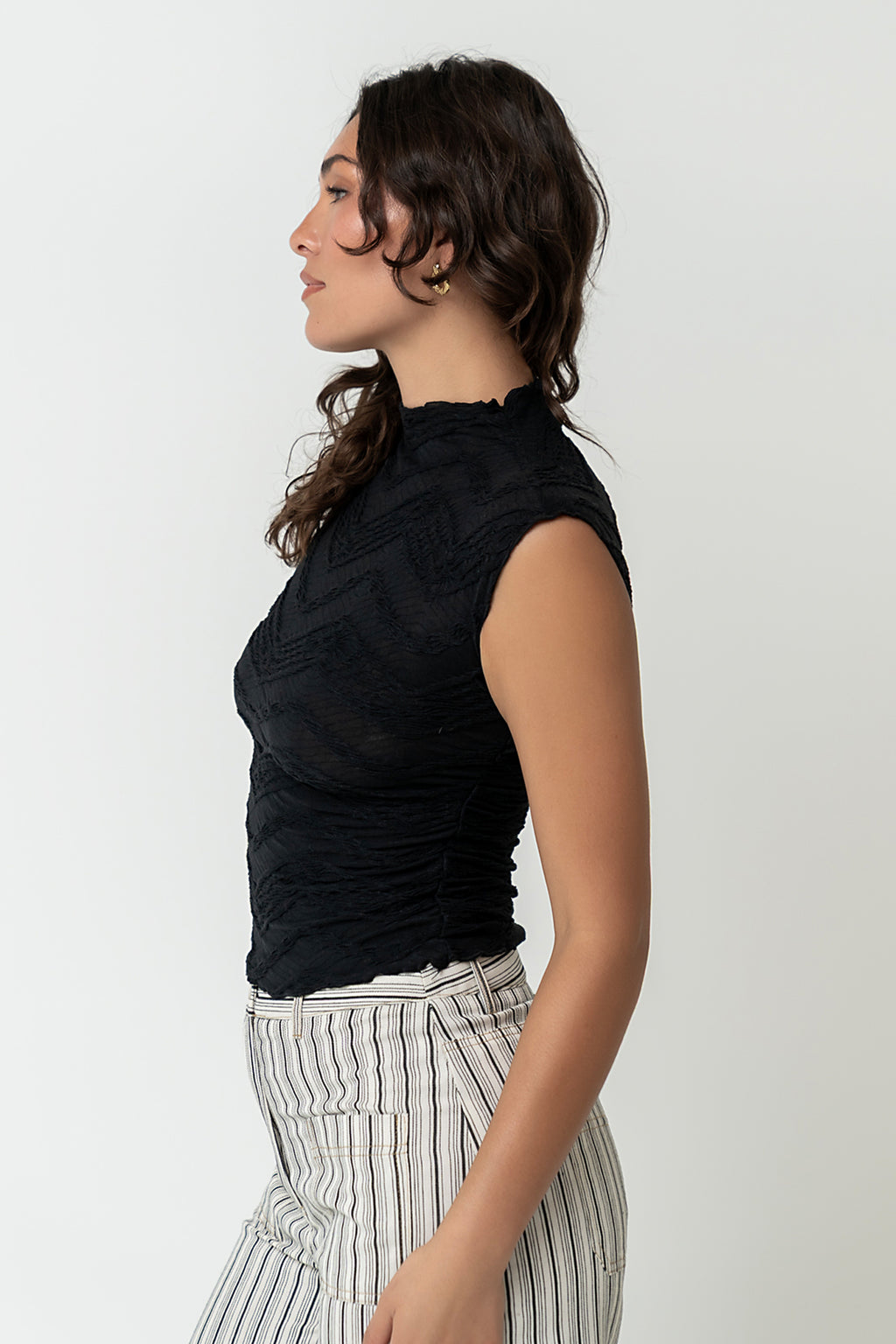 Monet Textured Top in Black