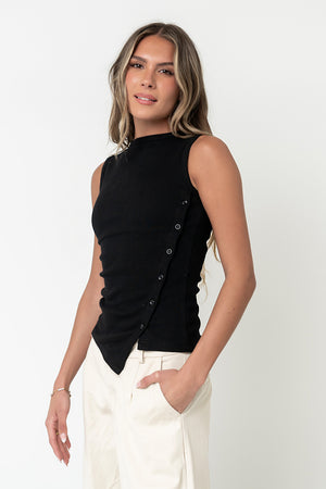 Nina Asymmetrical Tank in Black