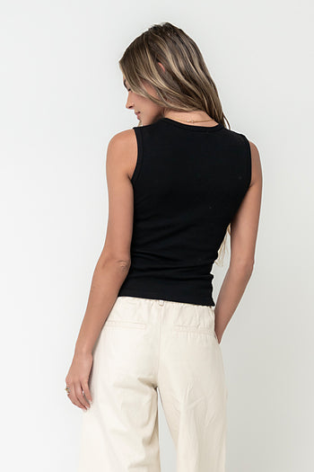 Nina Asymmetrical Tank in Black