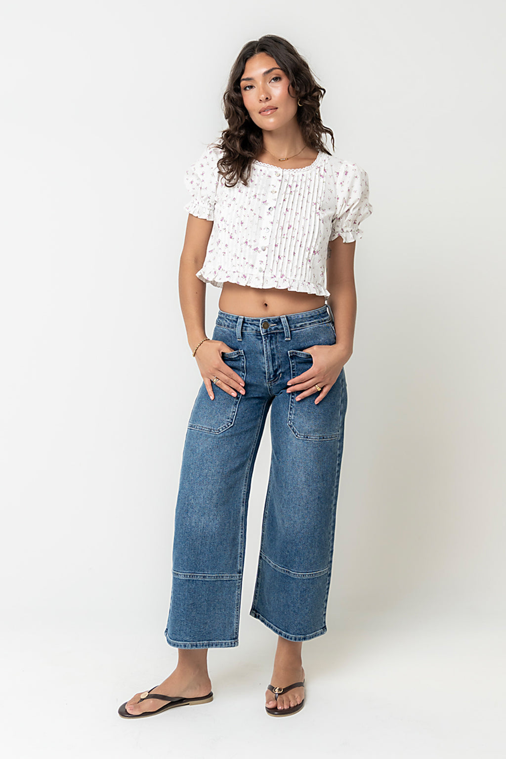Tracie Floral Blouse in White