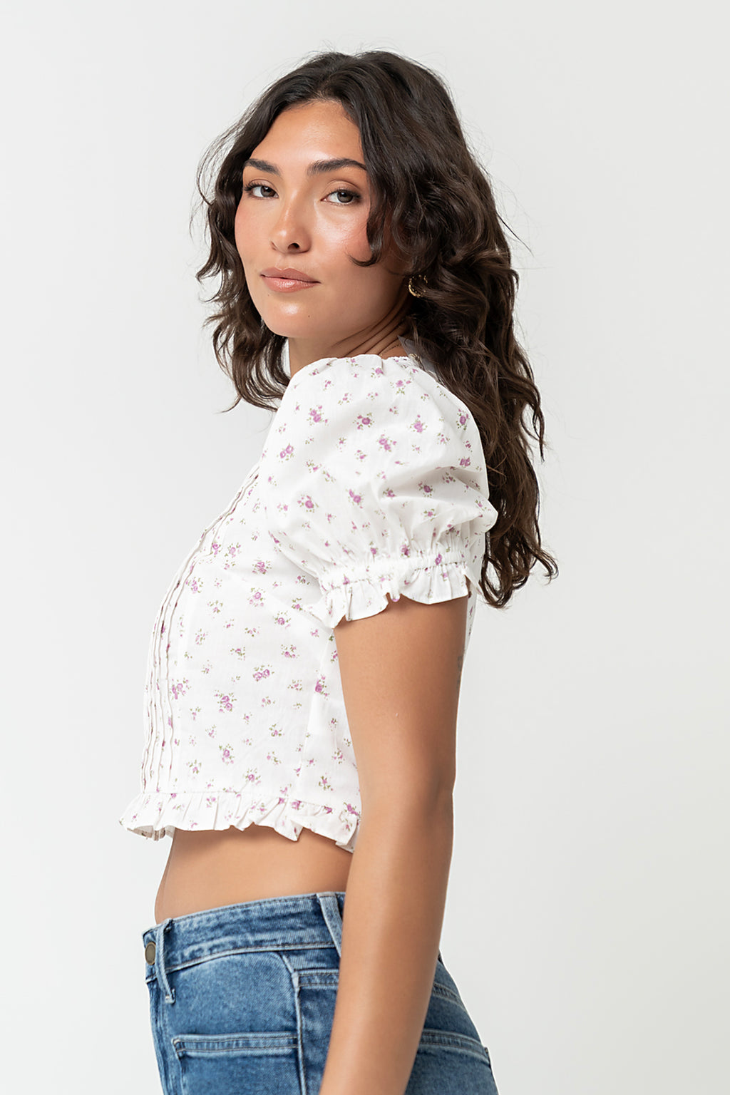Tracie Floral Blouse in White