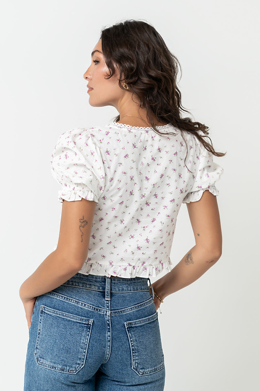 Tracie Floral Blouse in White