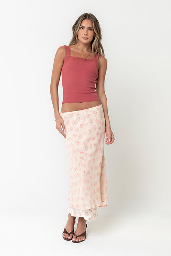 Saylor Ribbed Tank in Berry