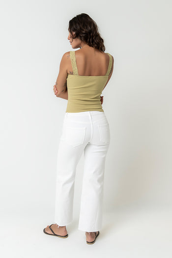 Saylor Ribbed Tank in Green