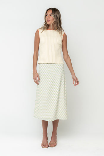 Brandie Plaid Midi Skirt in Green