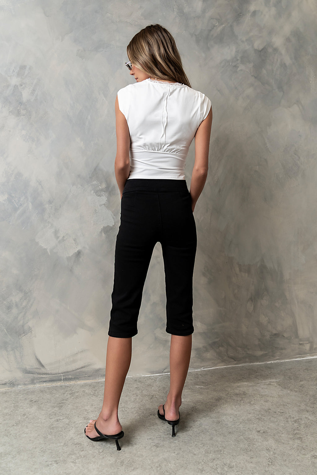 Kinzey Lace Trim Top in White